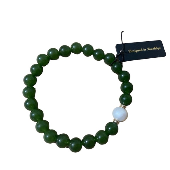 14k GOLD GENUINE STONE BRACELET - Picture 2 of 3